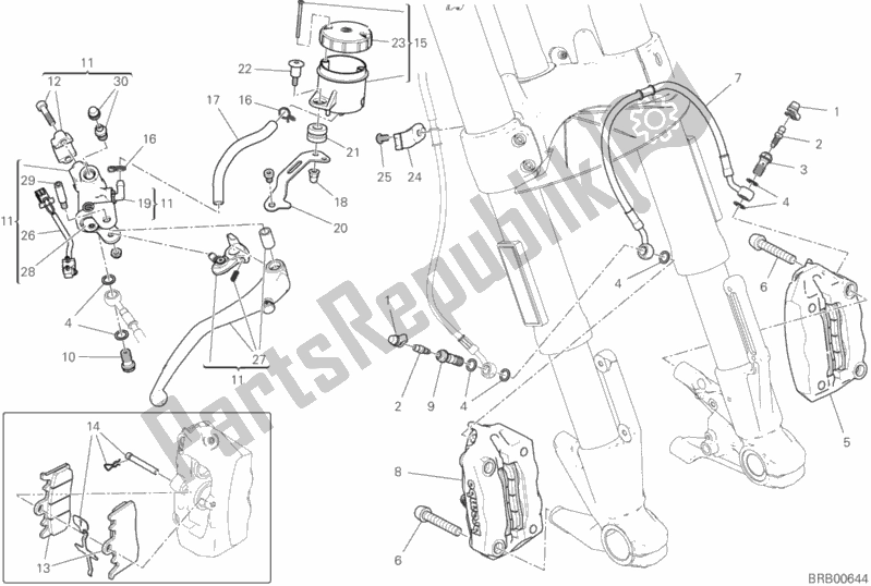 Toutes les pièces pour le Système De Freinage Avant du Ducati Supersport S 937 2020